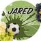 Soccer Round Linen Placemats - Front (w flowers)