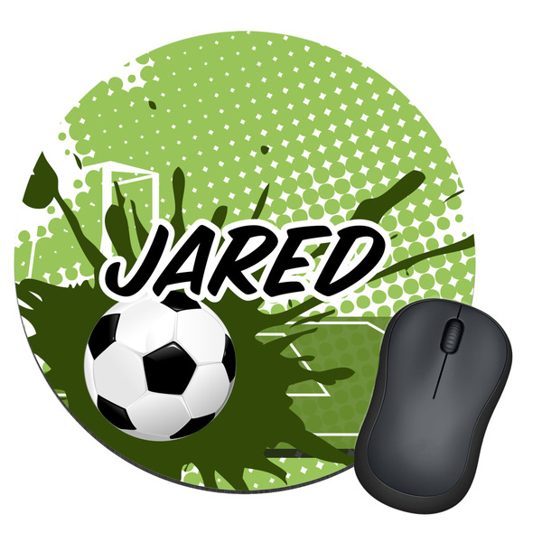 Custom Soccer Round Mouse Pad (Personalized)