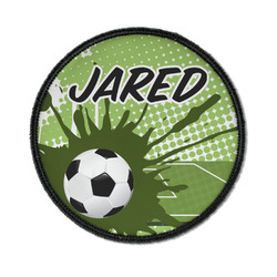 Soccer Iron On Round Patch w/ Name or Text