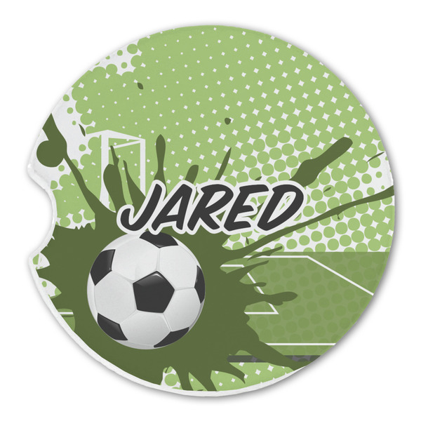 Custom Soccer Sandstone Car Coaster - Single (Personalized)