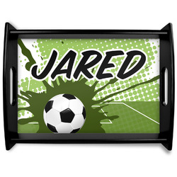 Soccer Black Wooden Tray - Large (Personalized)