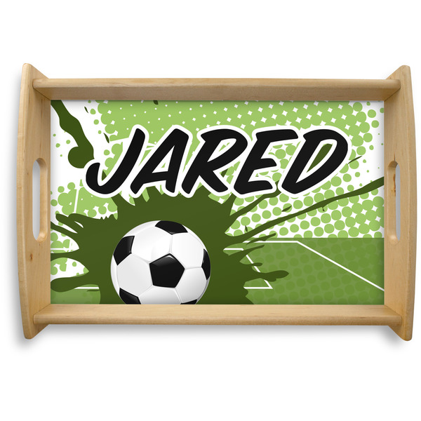 Custom Soccer Natural Wooden Tray - Small (Personalized)