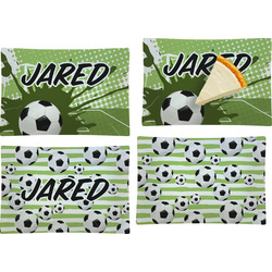 Soccer Set of 4 Glass Rectangular Appetizer / Dessert Plate (Personalized)