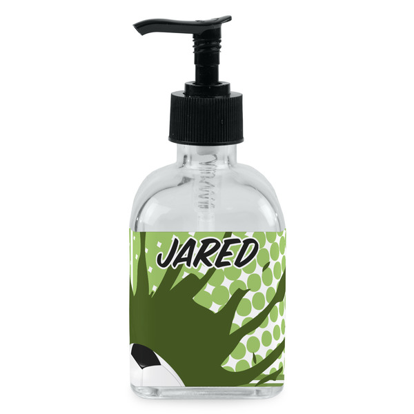 Custom Soccer Glass Soap & Lotion Bottle - Single Bottle (Personalized)