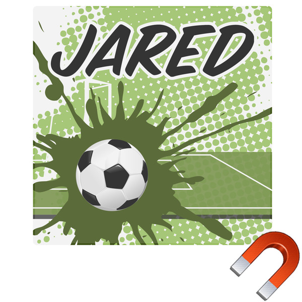 Custom Soccer Square Car Magnet - 6" (Personalized)