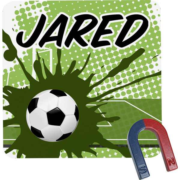 Custom Soccer Square Fridge Magnet (Personalized)