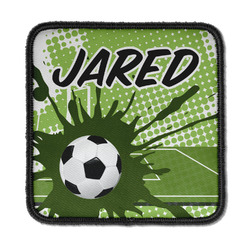 Soccer Iron On Square Patch w/ Name or Text
