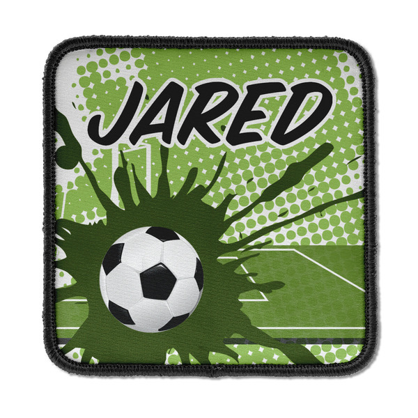 Custom Soccer Iron On Square Patch w/ Name or Text