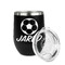 Soccer Stainless Wine Tumblers - Black - Single Sided - Alt View