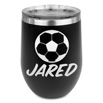 Soccer Stemless Wine Tumbler - 5 Color Choices - Stainless Steel  (Personalized)