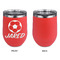 Soccer Stainless Wine Tumblers - Coral - Single Sided - Approval