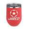 Soccer Stainless Wine Tumblers - Coral - Single Sided - Front