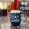 Soccer Stainless Wine Tumblers - Navy - Double Sided - In Context