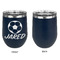 Soccer Stainless Wine Tumblers - Navy - Single Sided - Approval