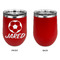 Soccer Stainless Wine Tumblers - Red - Single Sided - Approval