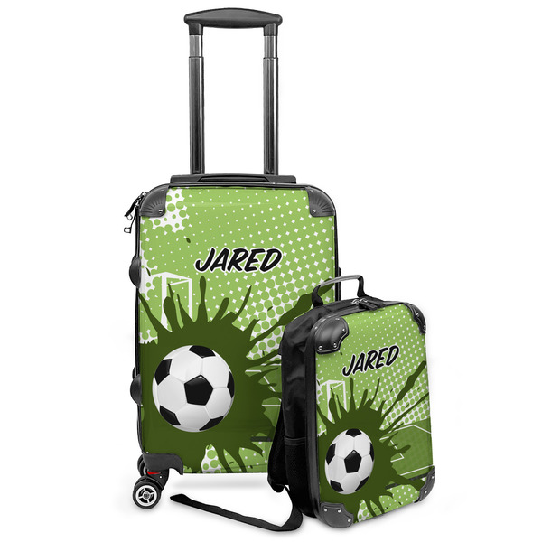 Custom Soccer Kids 2-Piece Luggage Set - Suitcase & Backpack (Personalized)