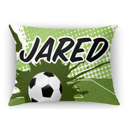 Soccer Rectangular Throw Pillow Case - 12"x18" (Personalized)