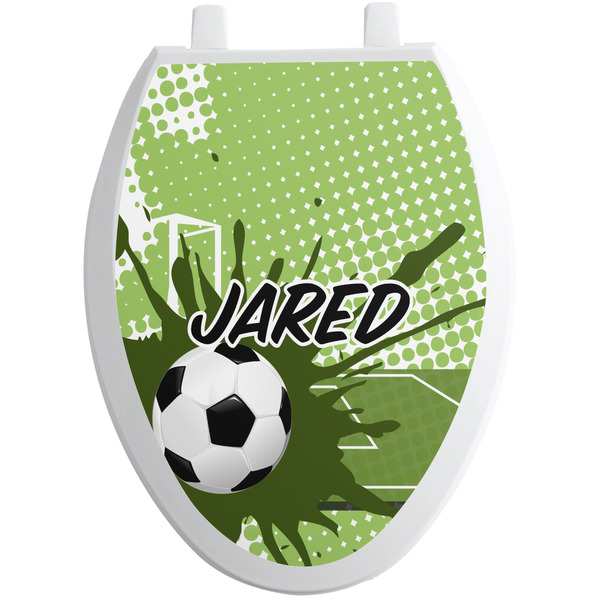 Custom Soccer Toilet Seat Decal - Elongated (Personalized)