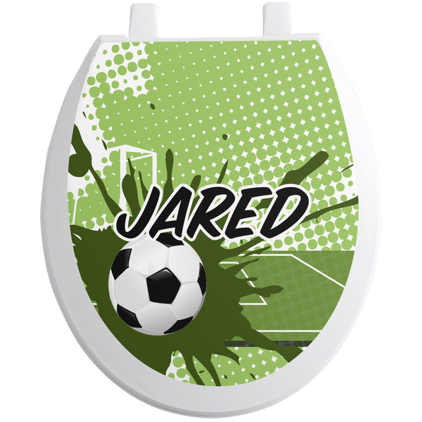 Custom Soccer Toilet Seat Decal - Round (Personalized)