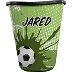 Soccer Waste Basket - Double Sided (Black) (Personalized)