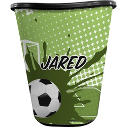 Soccer Waste Basket - Single Sided (Black) (Personalized)
