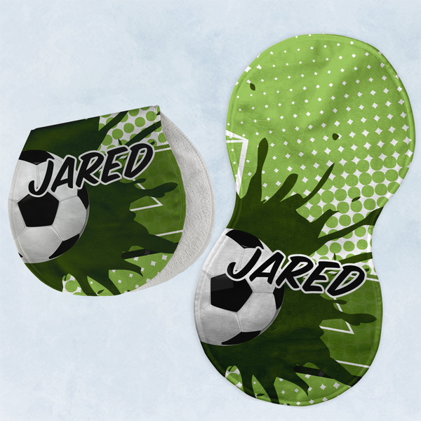 Custom Soccer Burp Pads - Velour - Set of 2 w/ Name or Text