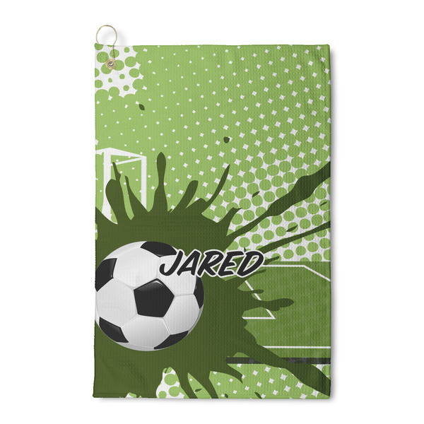 Custom Soccer Waffle Weave Golf Towel (Personalized)