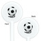 Soccer White Plastic 5.5" Stir Stick - Double Sided - Round - Front & Back