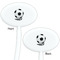 Soccer White Plastic 7" Stir Stick - Double Sided - Oval - Front & Back