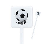 Soccer Square Plastic Stir Sticks - Double Sided (Personalized)