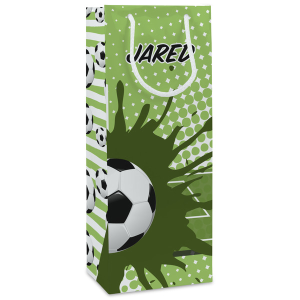 Custom Soccer Wine Gift Bags - Matte (Personalized)