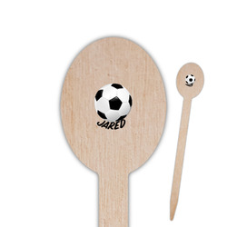 Soccer Oval Wooden Food Picks - Single Sided (Personalized)