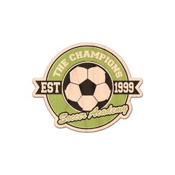 Soccer Genuine Maple or Cherry Wood Sticker (Personalized)