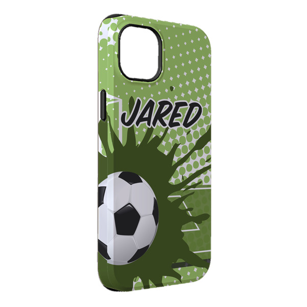 Custom Soccer iPhone Case - Rubber Lined - iPhone 14 Plus (Personalized)