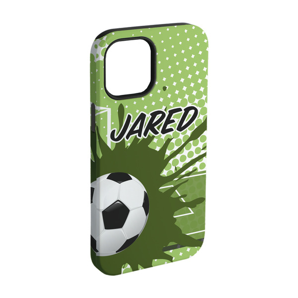 Custom Soccer iPhone Case - Rubber Lined - iPhone 15 Pro (Personalized)