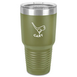 Golf 30 oz Stainless Steel Tumbler - Olive - Single-Sided (Personalized)