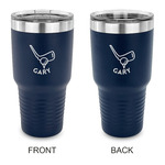 Golf 30 oz Stainless Steel Tumbler - Navy - Double Sided (Personalized)