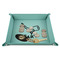 Golf 9" x 9" Teal Leatherette Snap Up Tray - STYLED