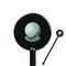 Golf Black Plastic 5.5" Stir Stick - Round - Closeup