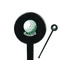 Golf Black Plastic 7" Stir Stick - Round - Closeup