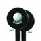 Golf Black Plastic 7" Stir Stick - Single Sided - Round - Front & Back