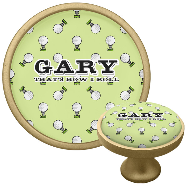 Custom Golf Cabinet Knob - Gold (Personalized)