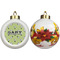 Golf Ceramic Christmas Ornament - Poinsettias (APPROVAL)