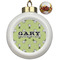 Golf Ceramic Christmas Ornament - Poinsettias (Front View)