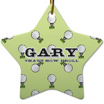 Golf Star Ceramic Ornament w/ Name or Text