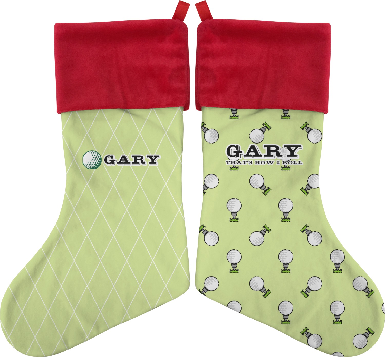 Golf Christmas Stocking - Double-Sided (Personalized) - YouCustomizeIt