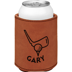 Golf Leatherette Can Sleeve - Double Sided (Personalized)