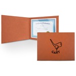 Golf Leatherette Certificate Holder - Front (Personalized)