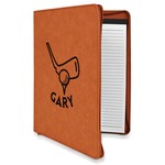 Golf Leatherette Zipper Portfolio with Notepad (Personalized)