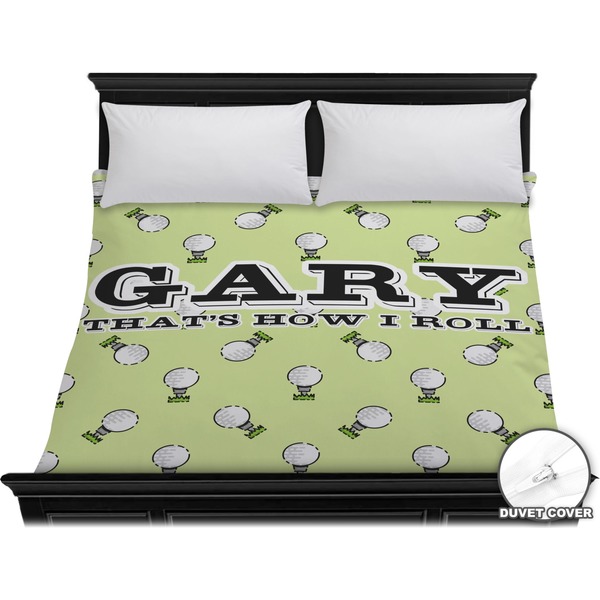 Custom Golf Duvet Cover - King (Personalized)